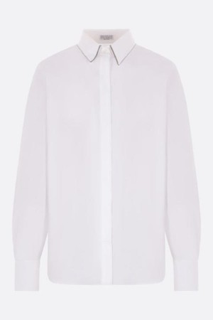 브루넬로 쿠치넬리 여성 셔츠 stretch poplin shirt with Shiny Collar NB26