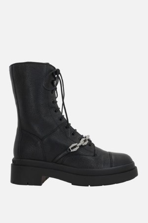 지미추 여성 부츠 Nari grainy leather combat boots NB26