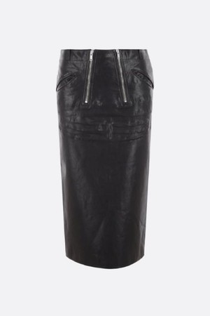 프라다 여성 스커트 vintage effect leather pencil skirt NB26