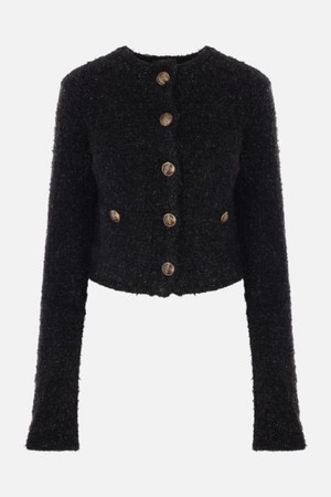 발렌시아가 여성 니트 스웨터 tweed cropped cardigan NB26