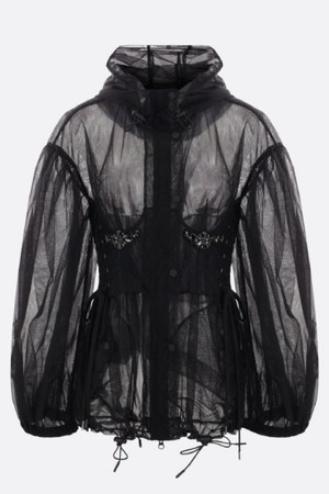 시몬 로샤 여성 코트 see through tulle corset parka NB26