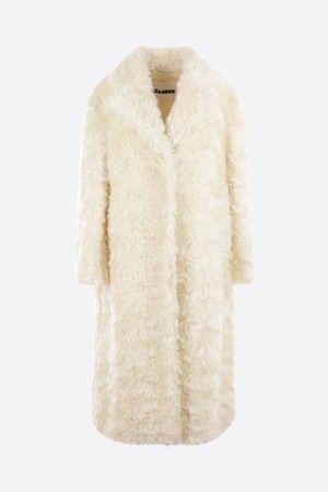 질샌더 여성 코트 single breasted mohair fur coat NB26