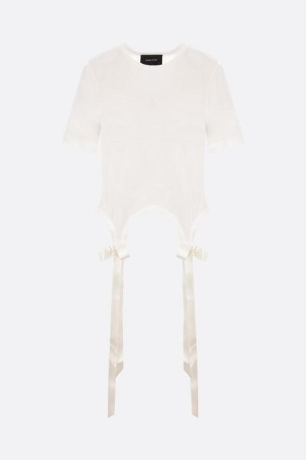 SIMONE ROCHA - 반소매 티셔츠 - 시몬 로샤 여성 티셔츠 Bow Tail jersey t shirt NB26