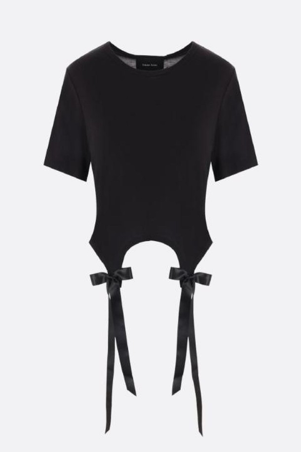 SIMONE ROCHA - 반소매 티셔츠 - 시몬 로샤 여성 티셔츠 Bow Tail jersey t shirt NB26