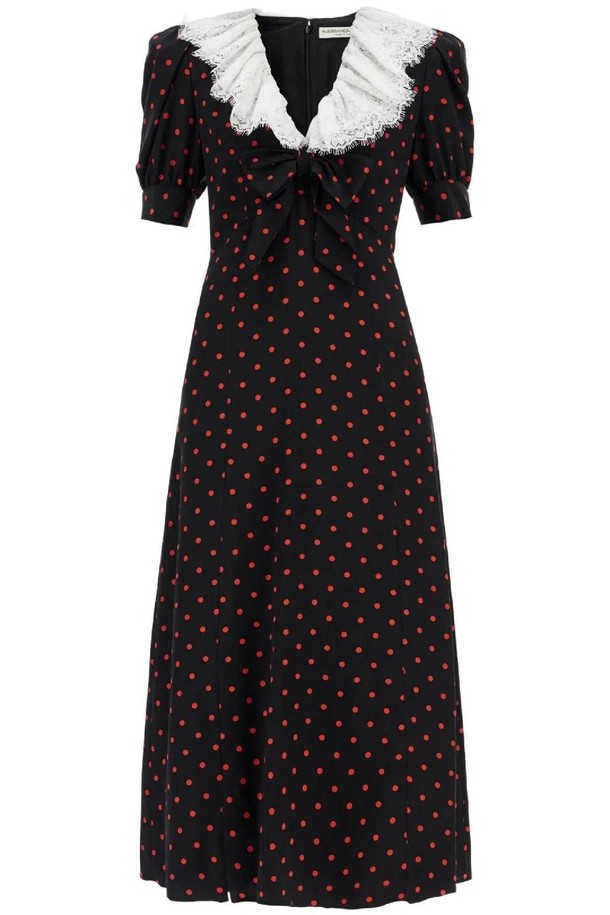 ALESSANDRA RICH - 긴소매 원피스 - 알렉산드라리치 여성 원피스 polka dot silk midi dress NB02