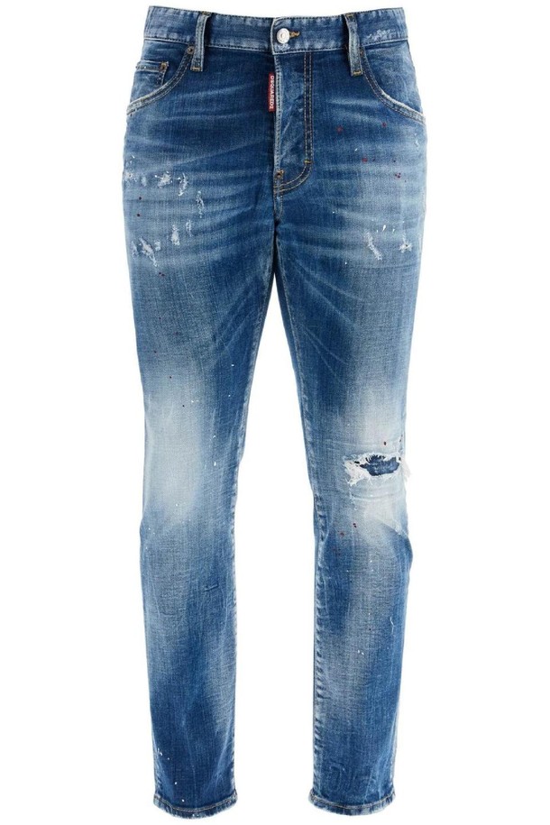 Dsquared2 - 데님 - 디스퀘어드2 남성 청바지 slim fit navy blue used effect jeans NB02