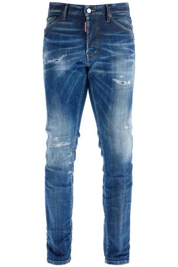 Dsquared2 - 데님 - 디스퀘어드2 남성 청바지 navy blue cotton jeans with worn effect 5 pockets NB02