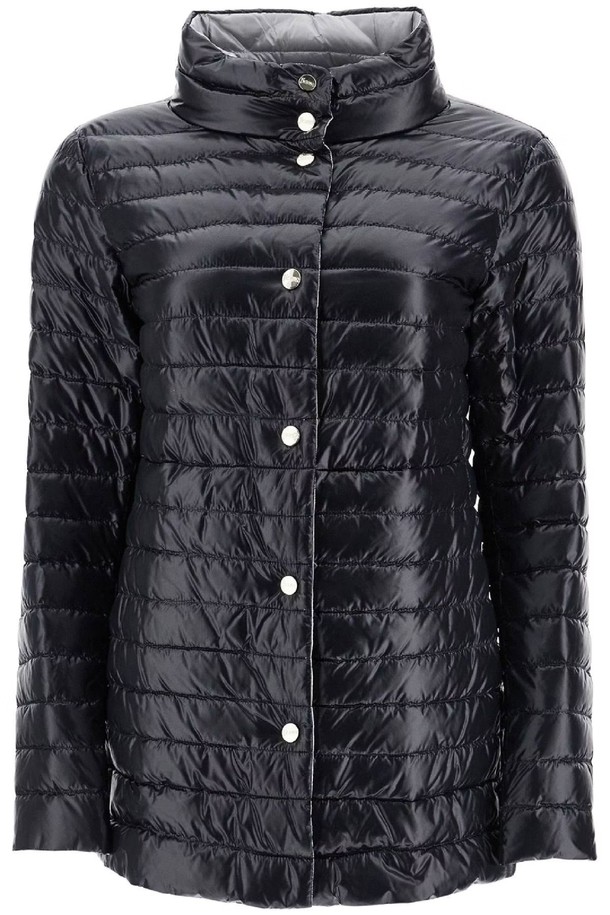 HERNO - 점퍼 - 에르노 여성 패딩 reversible a shape down jacket black and gray NB02