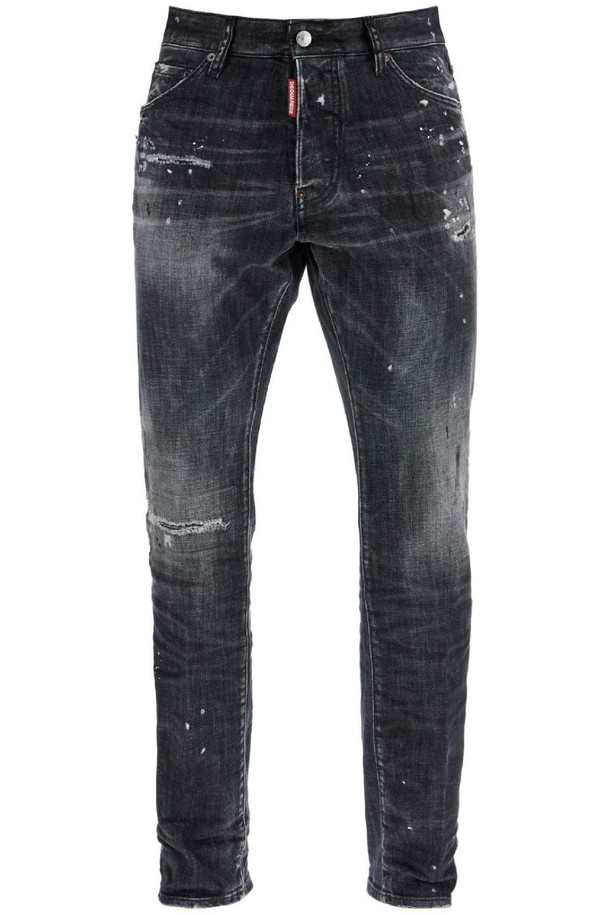 Dsquared2 - 데님 - 디스퀘어드2 남성 청바지 black cotton jeans with white paint splatters NB02