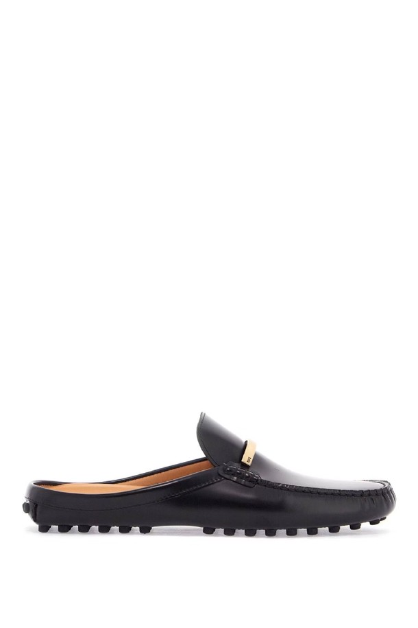 TOD'S - 코트 - 토즈 여성 로퍼 black calfskin slip on loafers with metallic strap and rubber sole NB02