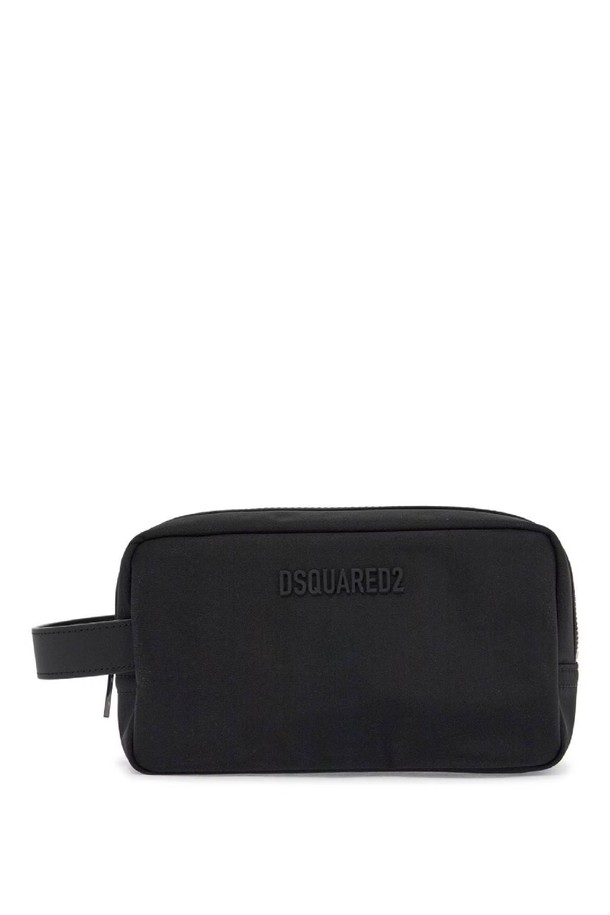 Dsquared2 - 클러치/파우치 - 디스퀘어드2 남성 클러치백 black rectangular beauty case in polyamide with side handle and zip NB02