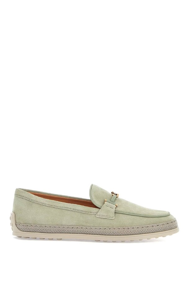 TOD'S - 코트 - 토즈 여성 로퍼 oil green calfskin loafers with leather sole and gold detail NB02