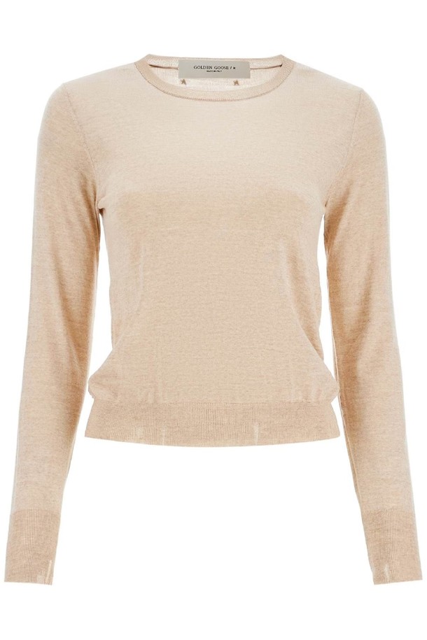 GOLDEN GOOSE  - 스웨터 - 골든구스 여성 스웨터 light beige merino wool womens crew neck sweater NB02