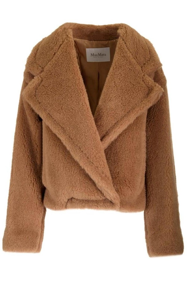 MAX MARA - 코트 - 막스마라 여성 코트 camel Teddy cropped jacket NB19