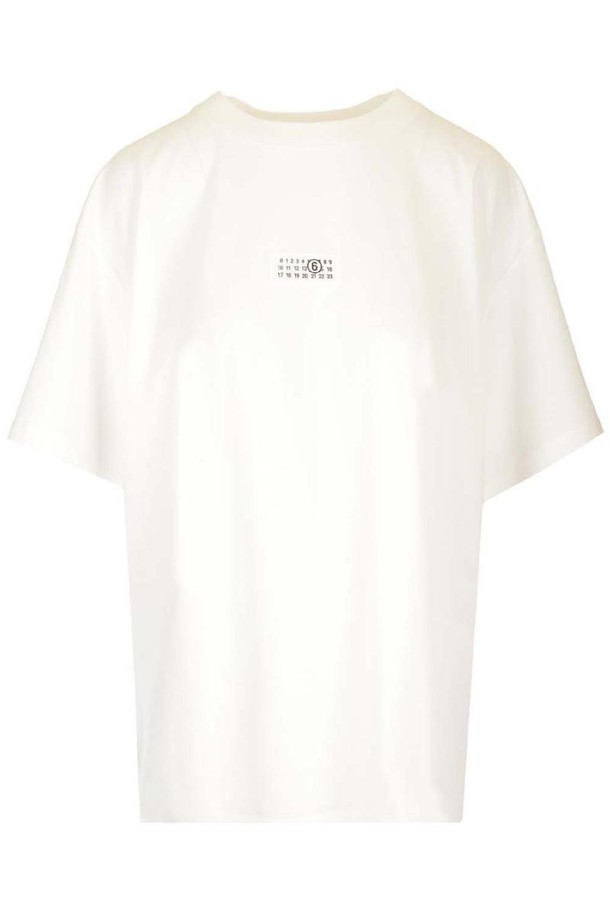 MM6 Maison Margiela - 반소매 티셔츠 - 엠엠식스 메종마르지엘라 여성 티셔츠 Numeric Logo T shirt NB19