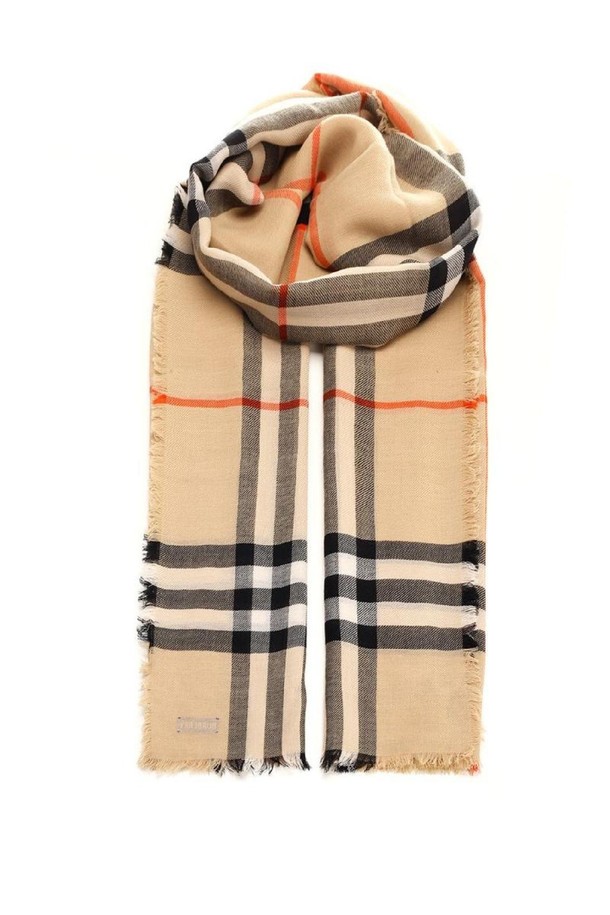 BURBERRY - 스카프/머플러 - 버버리 여성 스카프 BEIGE CHECK SCARF MU GC LIGHTWEIGHT WOOL NB19