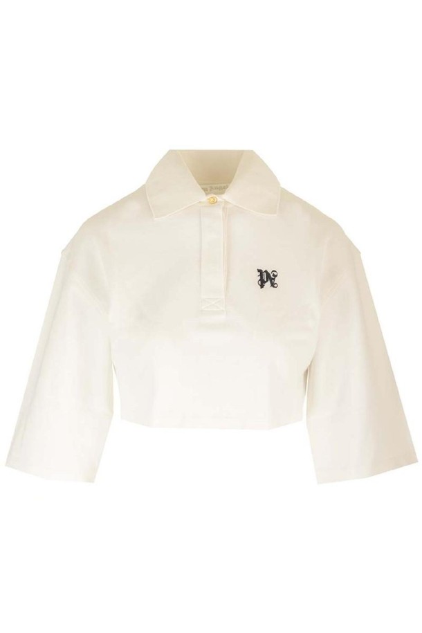 PALMANGELS - 반소매 티셔츠 - 팜앤젤스 여성 폴로 셔츠 Cropped cotton polo shirt NB19