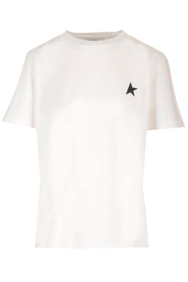 GOLDEN GOOSE  - 반소매 티셔츠 - 골든구스 여성 티셔츠 White t shirt with black star NB19