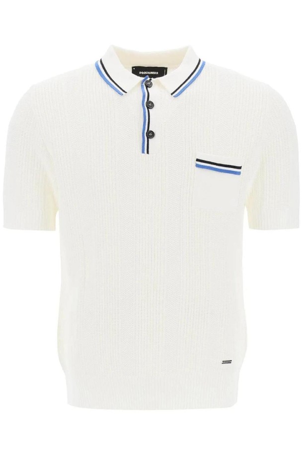 Dsquared2 - 반팔티셔츠 - 디스퀘어드2 남성 폴로티 perforated knit polo shirt NB02