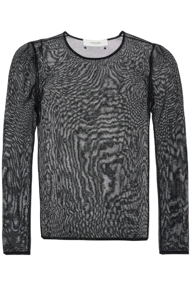 GOLDEN GOOSE  - 스웨터 - 골든구스 여성 스웨터 black viscose sweater with small metallic applications NB02