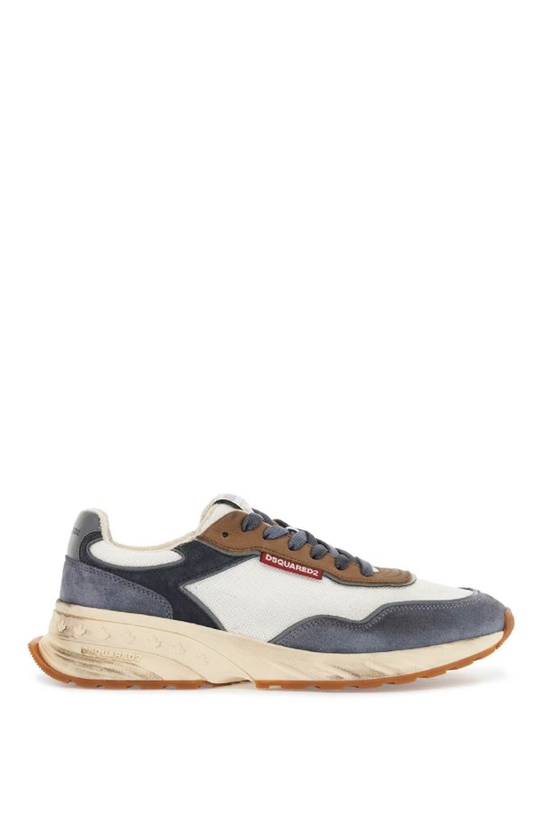 Dsquared2 - 스니커즈 - 디스퀘어드2 남성 스니커즈 low top blue denim sneakers in leather with suede inserts and rubber sole NB02