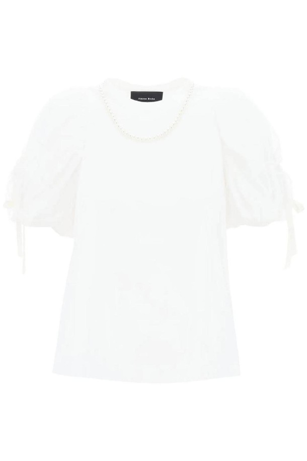 SIMONE ROCHA - 반소매 티셔츠 - 시몬 로샤 여성 티셔츠 puff sleeves t shirt NB02