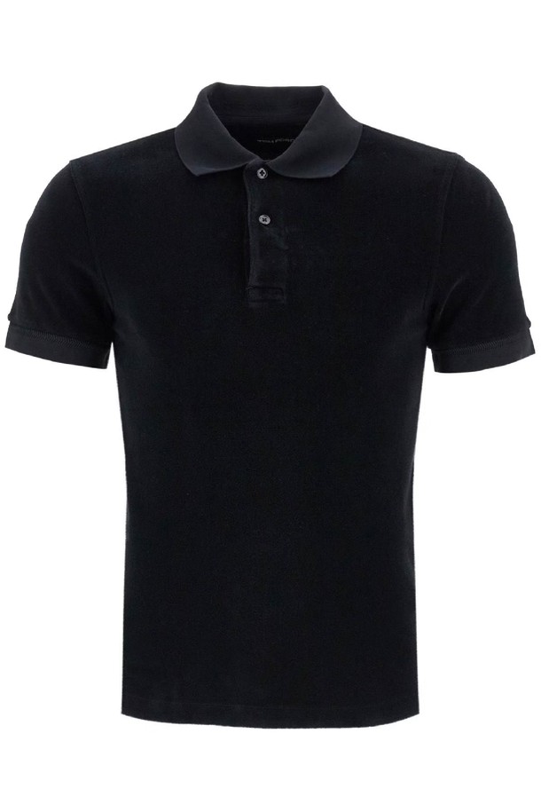 TOM FORD - 반팔티셔츠 - 톰포드 남성 폴로티 black cotton solid polo NB02