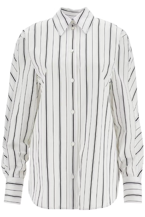 TOTEME - 셔츠 - 토템 여성 셔츠 블라우스 white and black striped kimono sleeve shirt in organic cotton NB02