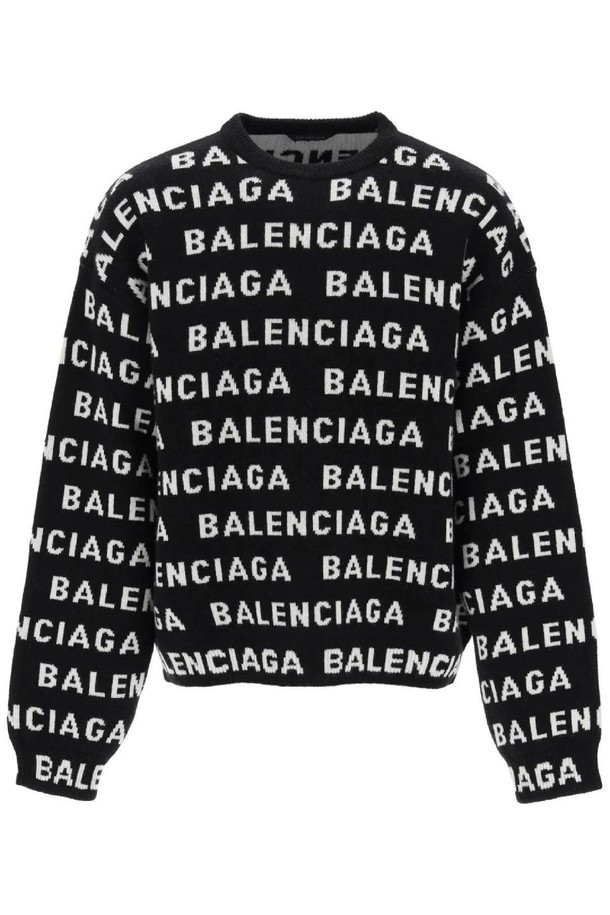 BALENCIAGA - 스웨터 - 발렌시아가 남성 스웨터  logo all over print pullover NB02