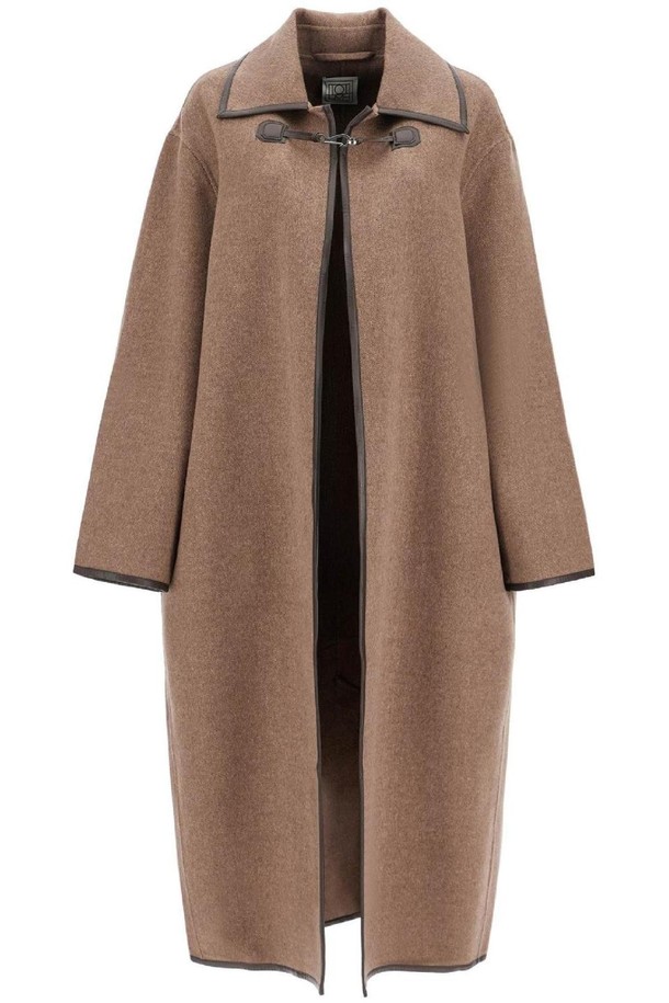 TOTEME - 코트 - 토템 여성 코트 oversized brown wool long coat with minimalist double clasp NB02