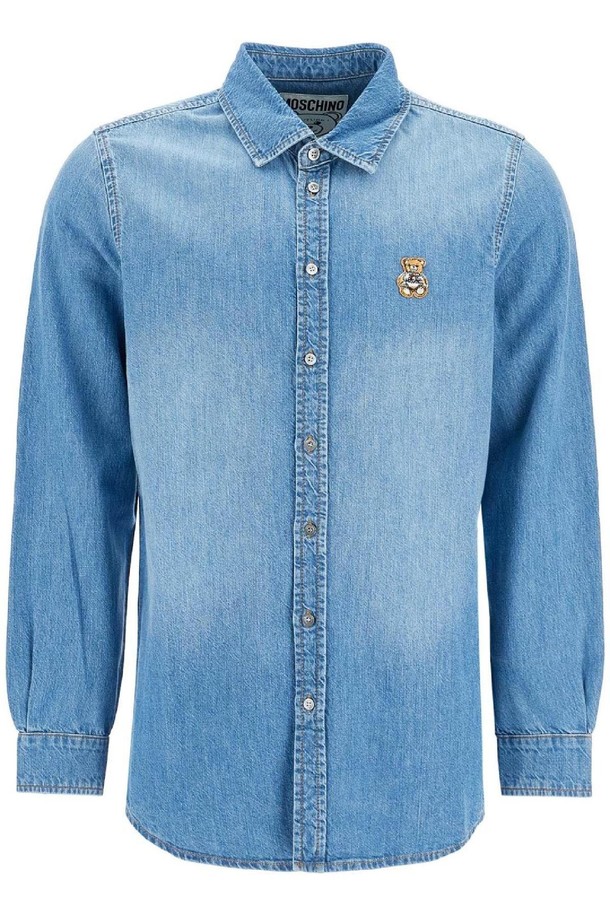 MOSCHINO - 긴팔셔츠 - 모스키노 남성 셔츠 denim shirt with patch details NB02