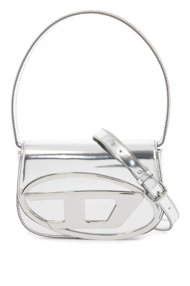 DIESEL - 숄더백 - 디젤 여성 숄더백 metallic silver shoulder bag 1dr compact with adjustable strap NB02