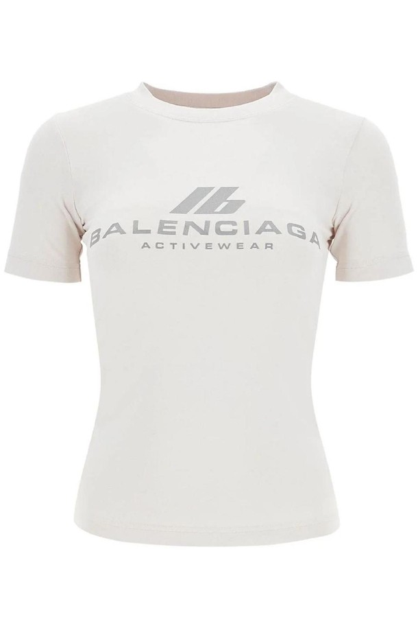 BALENCIAGA - 반소매 티셔츠 - 발렌시아가 여성 티셔츠 reflective logo t shirt NB02