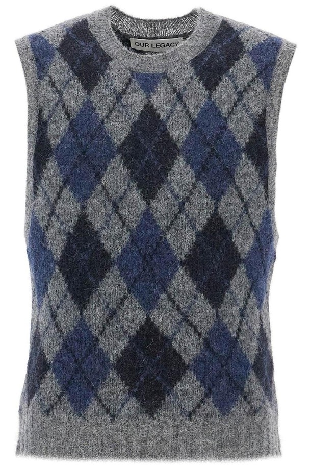 OUR LEGACY - 스웨터 - 아워레가시 남성 스웨터 soft duke argyle formal knit vest NB02