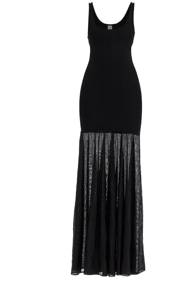 TOTEME - 긴소매 원피스 - 토템 여성 원피스 long black evening sleeveless dress with wide neckline NB02