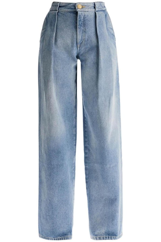 BALMAIN - 데님 - 발망 여성 청바지 wide leg jeans with pleats NB02