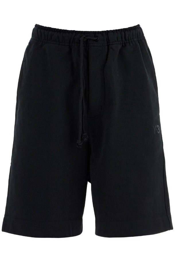 Y-3 - 하프팬츠 - 요지야마모토 남성 숏팬츠 high waisted black cotton sports shorts NB02