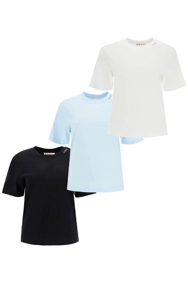 MARNI - 반소매 티셔츠 - 마르니 여성 티셔츠  organic cotton tripack t NB02