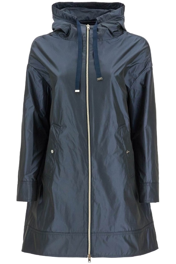 HERNO - 자켓 - 에르노 여성 자켓 dark blue technical taffeta waterproof parka with hood NB02