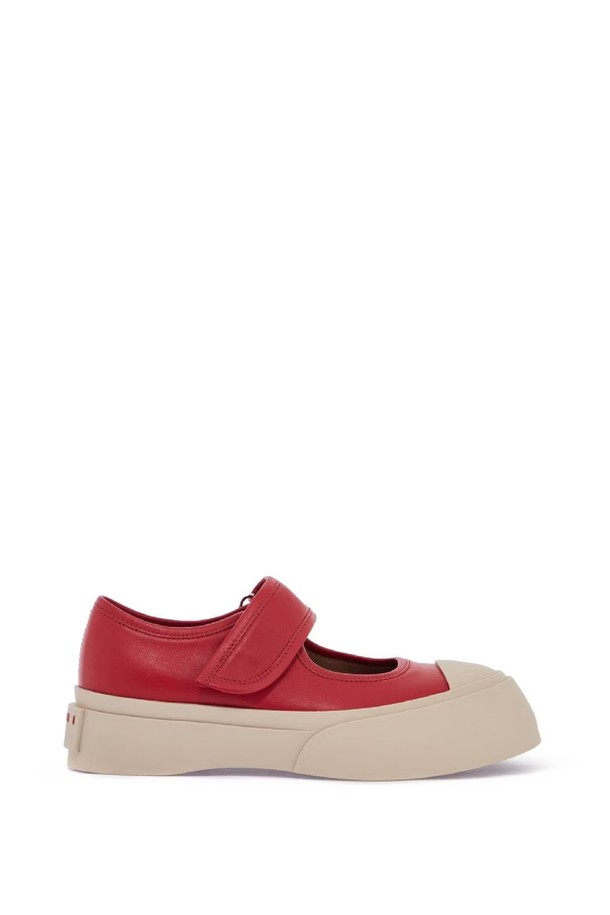 MARNI - 스니커즈 - 마르니 여성 스니커즈 intense crimson calfskin sneakers with velcro closure NB02