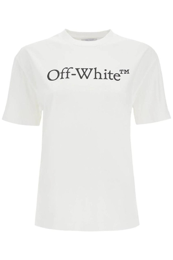 OFF-WHITE - 반소매 티셔츠 - 오프화이트 여성 티셔츠 t shirt with logo print NB02