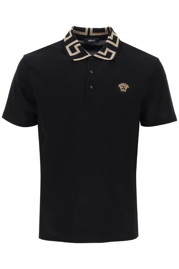 VERSACE - 반팔티셔츠 - 베르사체 남성 폴로티 taylor fit polo shirt with greca collar NB02