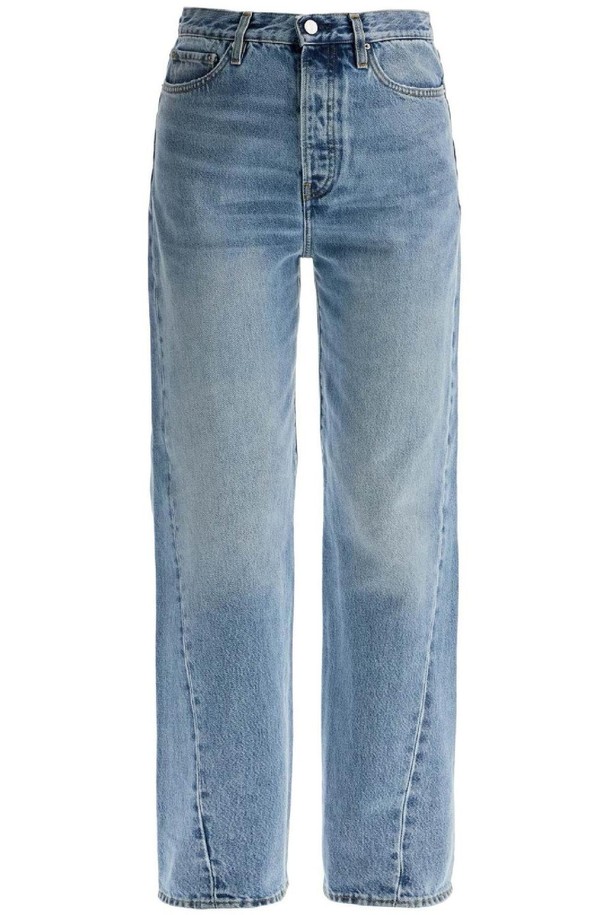 TOTEME - 데님 - 토템 여성 청바지 wide leg organic cotton jeans in worn blue with twisted seams NB02