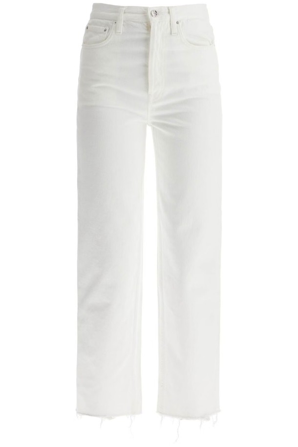 TOTEME - 데님 - 토템 여성 청바지 off white organic cotton jeans with frayed hem NB02