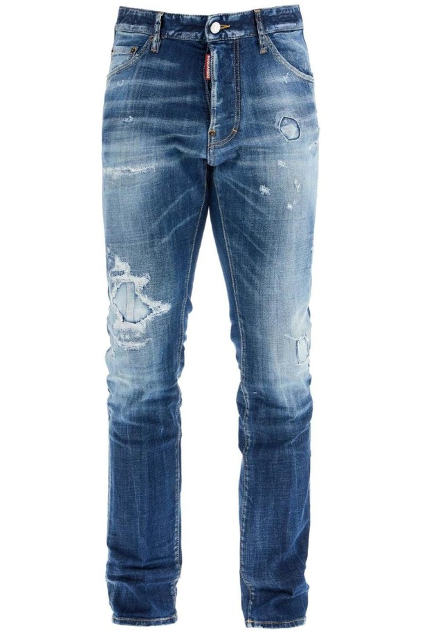 Dsquared2 - 데님 - 디스퀘어드2 남성 청바지 navy blue jeans in cotton vintage effect NB02