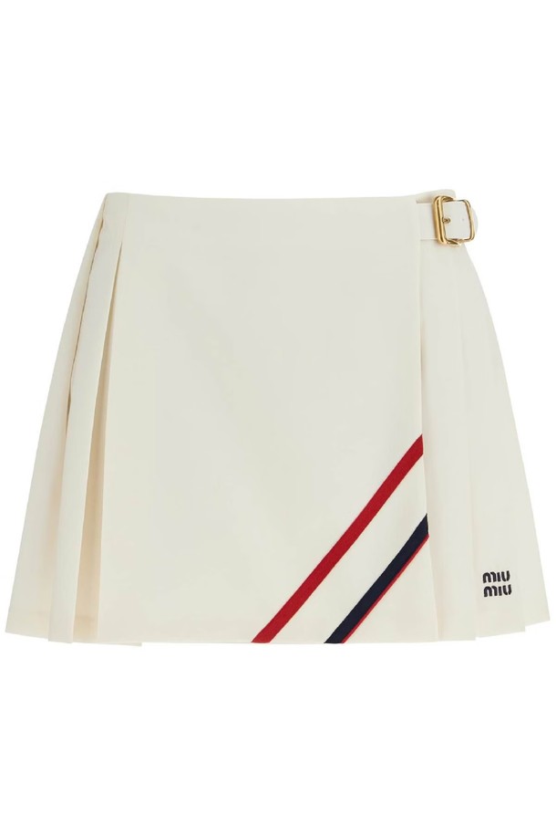 MIU MIU - 미디스커트 - 미우미우 여성 스커트 pleated wool mini skirt NB02