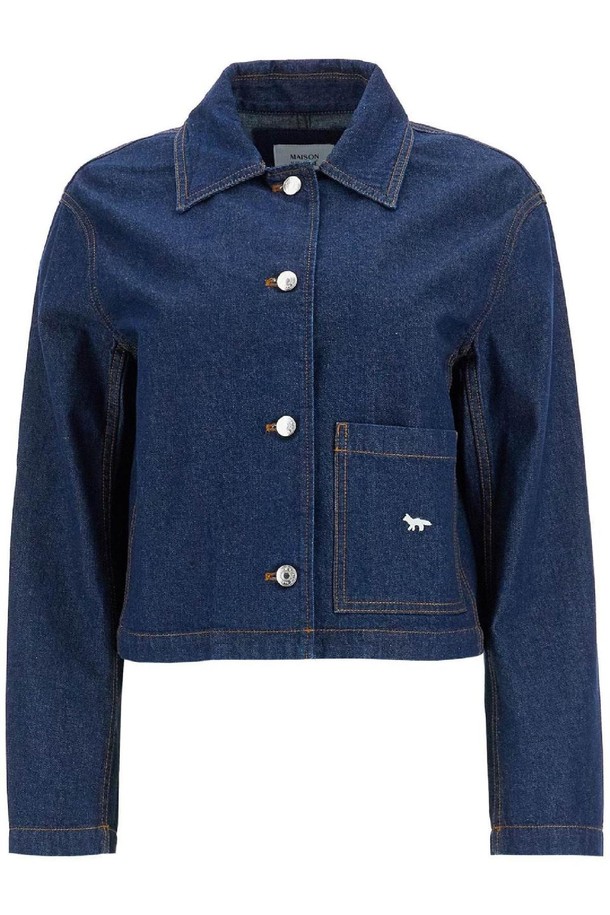 MAISON KITSUNE - 자켓 - 메종 키츠네 여성 데님 자켓 cropped denim jacket for women NB02