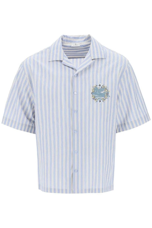 ETRO - 긴팔셔츠 - 에트로 남성 셔츠 pegasus striped bowling shirt NB02