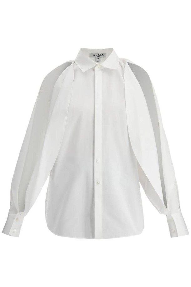 ALAIA - 셔츠 - 알라이아 여성 셔츠 블라우스 blouse with balloon sleeves NB02