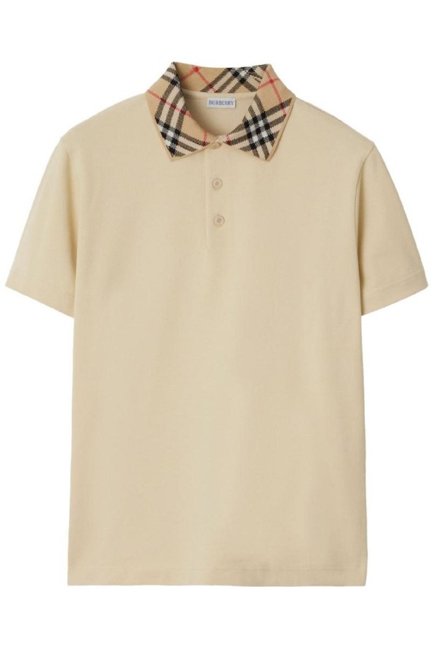 BURBERRY - 반팔티셔츠 - 버버리 남성 폴로티 CHECK COLLAR POLO SHIRT NB30